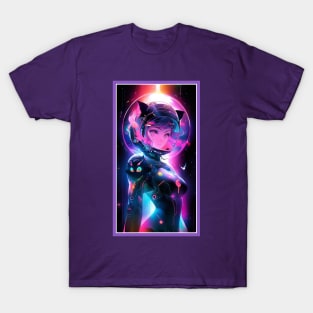 Anime Sci-Fi Cat Girl | Quality Anime Girl Artwork | Manga Girl Anime Art T-Shirt